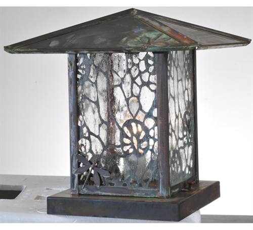 106157 Lotus Leaf And Dragonfly Pier Mount Light Fixture