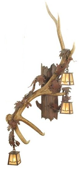 82834 Elk Horn 3 Light Vertical Left Wall Sconce