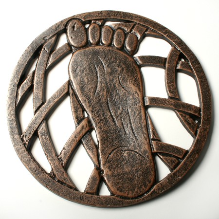 Right Big Foot Stepping Stone - Antique Bronze