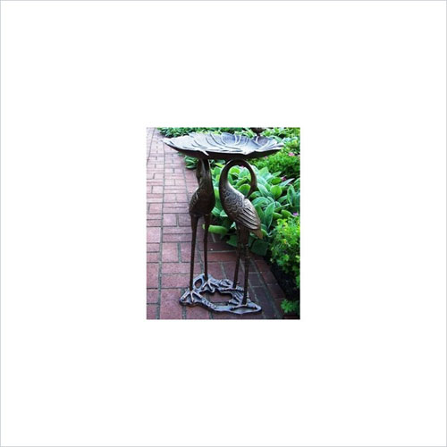 Picture of Oakland Living 5608-AB 2 Crane Lily Bird Bath - Antique Bronze