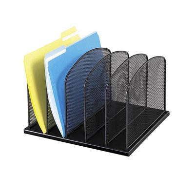 Picture of Safco 3256BL   Onyx Mesh Desk Organizer - 5 Upright Sections - Black