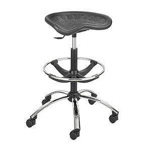 Picture of Safco 6660BL - SitStar Stool With Chrome Base - Black