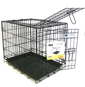 Picture of YML Group DSA24 - Small Animal Cage With Double Doors - Black - 24 x 17 x 20 Inches