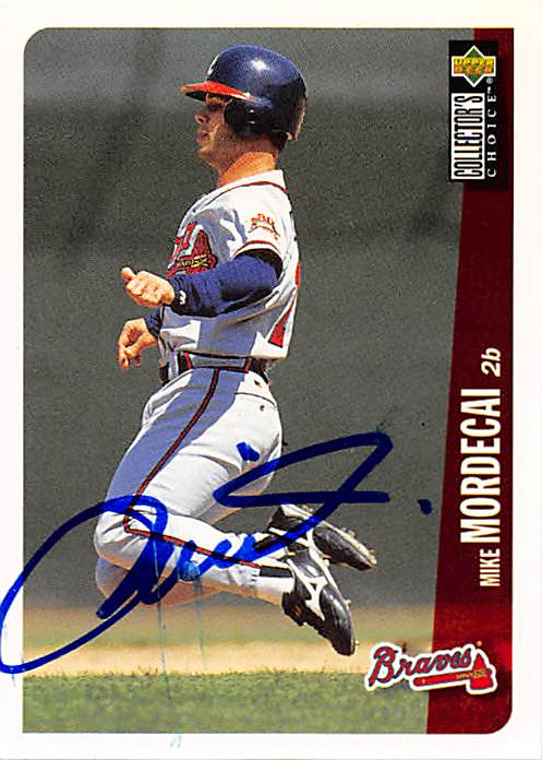 Atlanta Braves Ft 1996 Upper Deck No. 456 Mike Mordecai ed Baseball Card