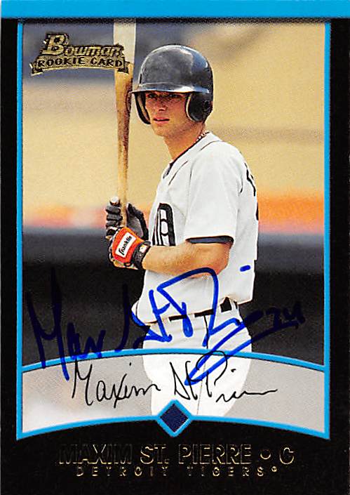 191432 Detroit Tigers Ft 2001 Bowman Rookie No. 334 Maxim St Pierre ed Baseball Card
