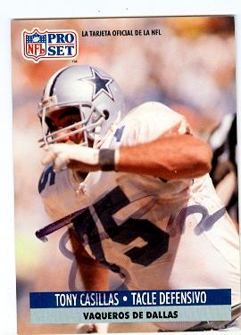 211893 Dallas Cowboys 1991 Pro Set No. E3 Spanish Tony Casillas ed Football Card -  Autograph