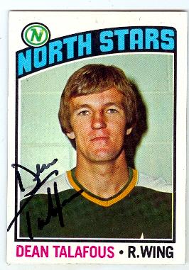 212235 Minnesota North Stars 1976 Topps No. 103 Dean Talafous ed Hockey Card -  Autograph