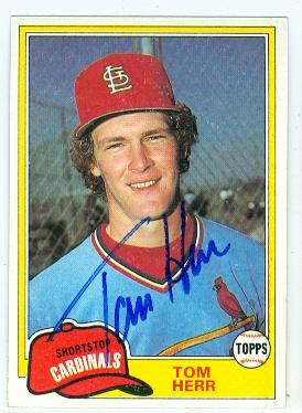 St Louis Cardinals 1981 Topps No. 266 Tom Herr ed Baseball Card