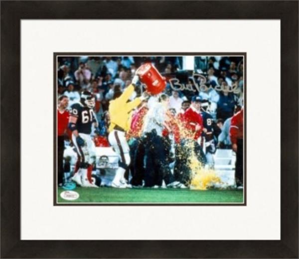 New York Giants 1986 Super Bowl Gatorade Jsa Matted & Framed Bill Parcells ed 8 x 10 in. Photo