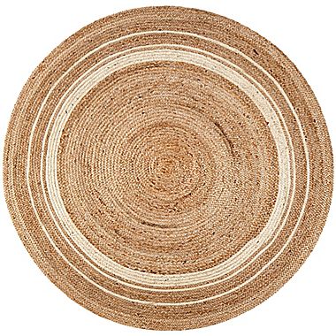 Picture of Anji Mountain AMB0362-080R 8 ft. Round Kerala Sunrise Jute Hand Braided Rug - Beige, Tan & Ivory