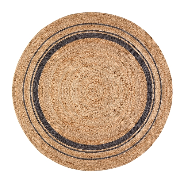Picture of Anji Mountain AMB0364-060R 6 ft. Round Kerala Mist Jute Hand Braided Rug - Tan, Gold & Blue