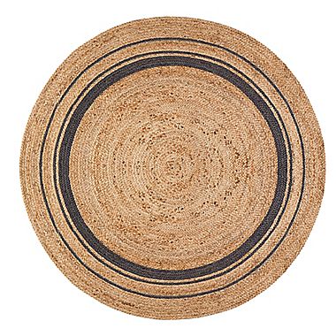 Picture of Anji Mountain AMB0364-080R 8 ft. Round Kerala Mist Jute Hand Braided Rug - Tan, Gold & Blue