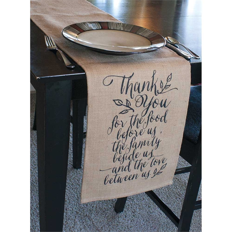 200045 Thank You Jute Table Runner- 72 x 12 in.