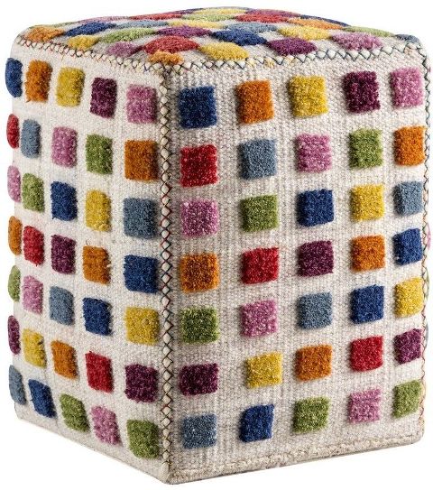 Picture of MAT The Basics POSGEMMUL201616 Gemma Multi Color Pouf- 20 x 16 x 16 in.
