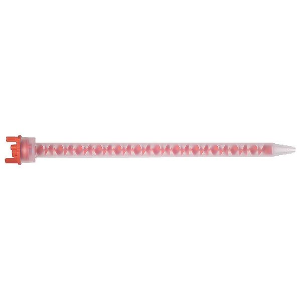 Mixing Nozzle, Disposable, 11 13/64 in Length, Polyethylene, Orange, 10 PK