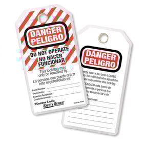 Picture of Master Lock 470-497AX Do Not Operate Safety Tag - Spanish- English- Laminated