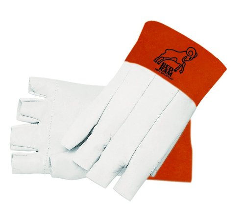 Medium Red Ram Grain Goatskin Mig-Tig Welder Gloves - Yellow