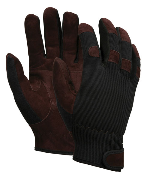 Multi-Task Black & Brown Economy Leather Glove, Medium