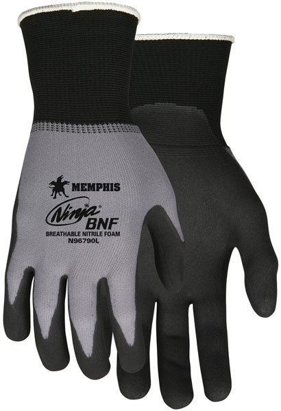 Ninja BNF Coated Palm Glove- Gray & Black - 2 XL