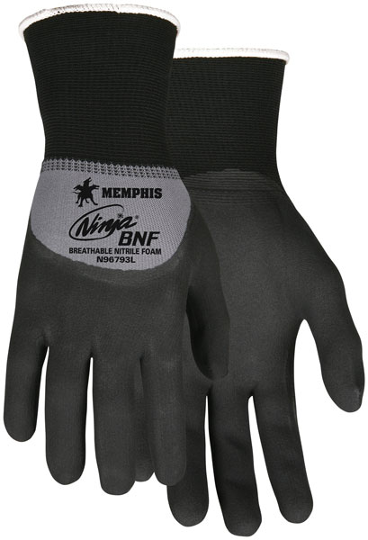 Ninja BNF Nylon & Spandex Shell Glove- Gray & Black - Large