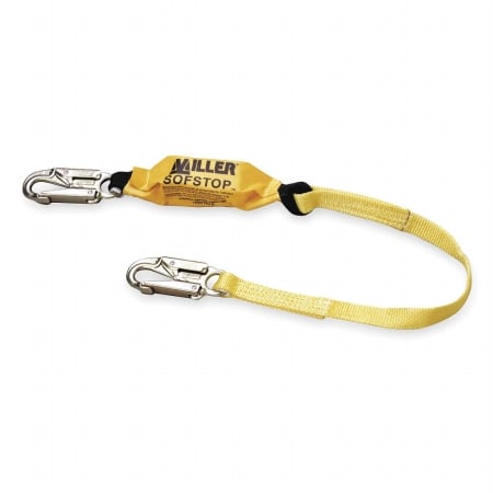 Miller By Honeywell 493-913WLS-Z7-3FTYL Snap Shock Absorbing Lanyard, 1 Leg - 3 ft -  ORS NASCO, 493-913WLS-Z7/3FTYL