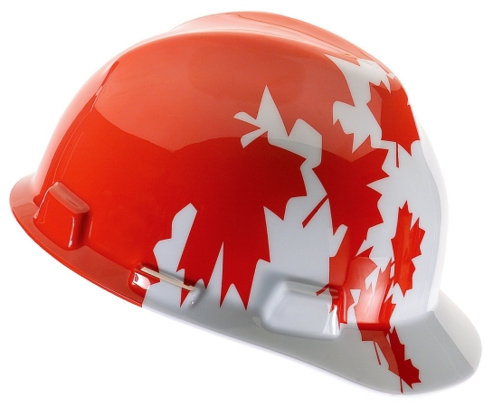 Hard Hat, V-Gard Freedom Series, Polyethylene, 4 Point Ratchet, Type 1, Class C, White/Red