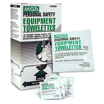 Respirator Accessories, Towelettes, White, Box of 100, Individually Packaged