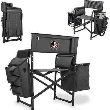 NCAA Florida State Seminoles Fusion Camping Chair with Side Table and Soft Cooler - Beach Chair for Adults - Lawn Chair