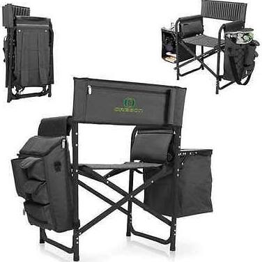 PICNIC TIME NCAA Oregon Ducks Fusion Camping Chair with Side Table and Soft Cooler - Beach Chair for Adults - Lawn Chair