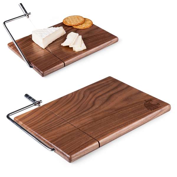 NCAA Washington State Cougars Meridian Black Walnut Cutting Board with Cheese Slicer