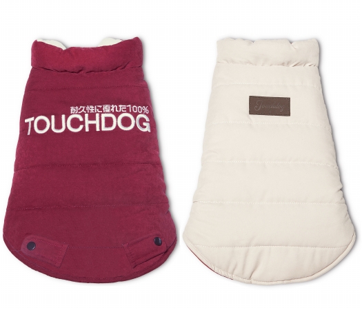 Picture of Touchdog JKTD9PKSM Waggin Swag Reversible Insulated Pet Coat- Small - Pink &amp; White