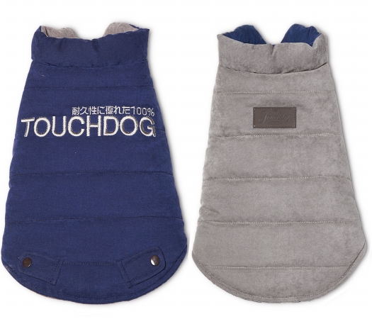 Waggin Swag Reversible Insulated Pet Coat, Large - Blue & Grey -  Touchdog, TO434034