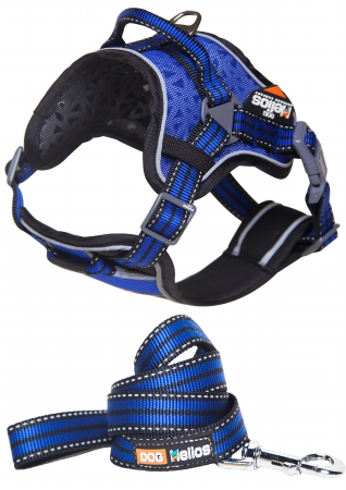 Picture of Command HA6BLSM Dog Chest Compression Pet Harness &amp; Leash Combo  Small - Blue
