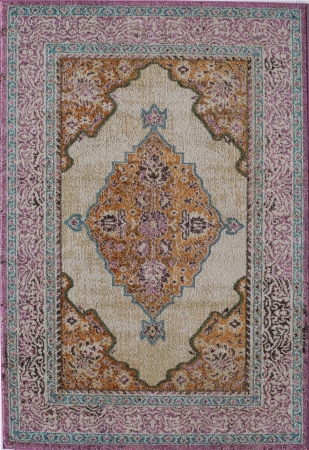 Rugs America 25465 Beverly Ivory Rust Rectangle Oriental Rug, 5 ft. 3 in. x 7 ft. 6 in.