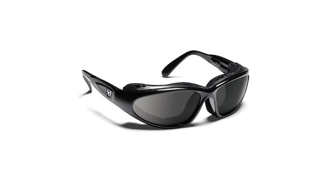 7eye  Cape Sharp View Clear Sunglasses- Glossy Black - Small & Large