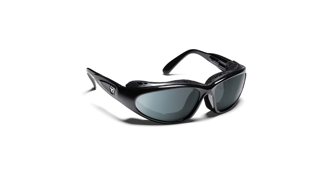 7eye 190541 Cape Sharp View Gray Sunglasses- Glossy Black - Small & Large
