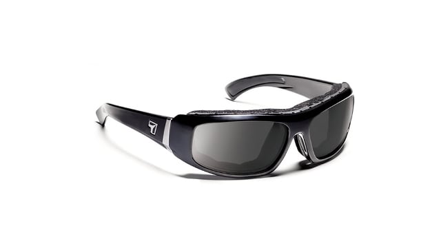 7eye 180540 Bali Sharp View Clear Sunglasses- Glossy Black - Medium & Large