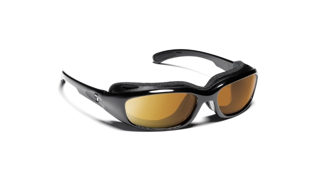 Picture of 7eye 160543 Churada Sharp View Yellow Sunglasses&#44; Glossy Black