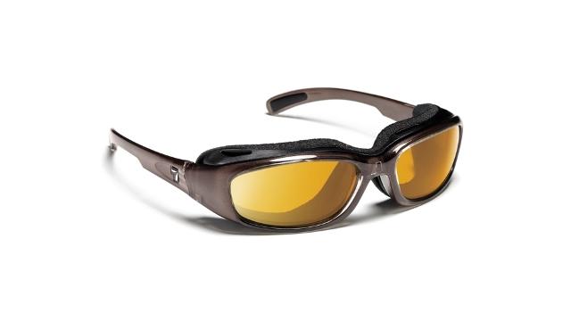 7eye 164443 Churada Sharp View Yellow Sunglasses- Brown Crystal - Medium & Extra Large