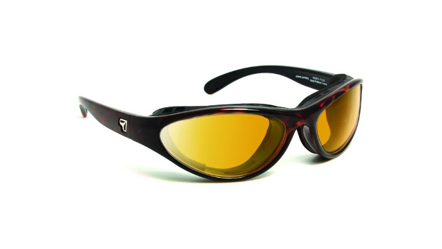 Picture of 7eye 150643 Viento Sharp View Yellow Sunglasses- Dark Tortoise - Small & Large
