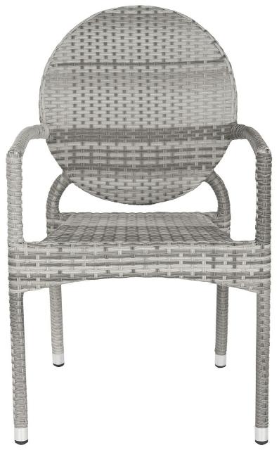 Picture of Safavieh FOX5205B-SET2 Valdez Arm Chair Stackable Grey- Grey - 34.6 x 22.4 x 21 in.