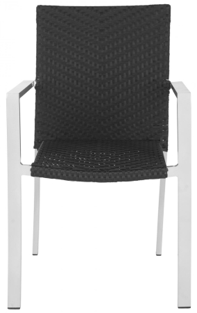 Picture of Safavieh FOX5206A-SET2 Cordova Indoor-Outdoor Stacking Arm Chair, Black - 35 x 22.8 x 22 in.