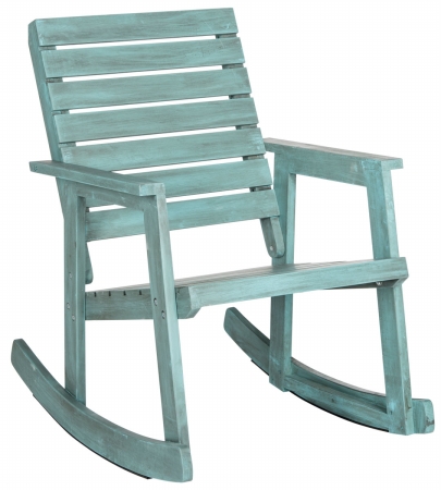 Picture of Safavieh FOX6702C Alexei Rocking Chair- Beach House Blue - 34.7 x 33.9 x 24.4 in.