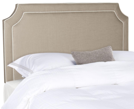 Picture of Safavieh MCR4686D Dane Piping Headboard- Grey & White Piping - 54.3 x 3.9 x 61.8 in.