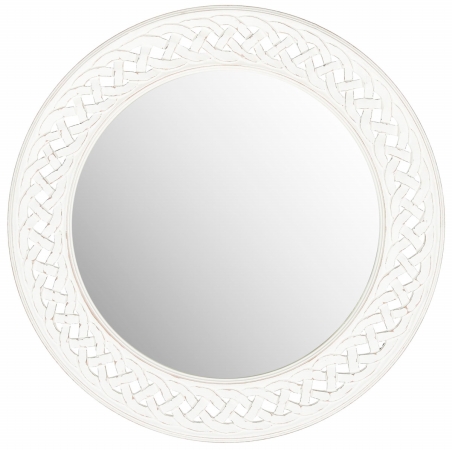 Picture of Safavieh MIR5005D Braided Chain Mirror&#44; White - 24 x 1 x 24 in.