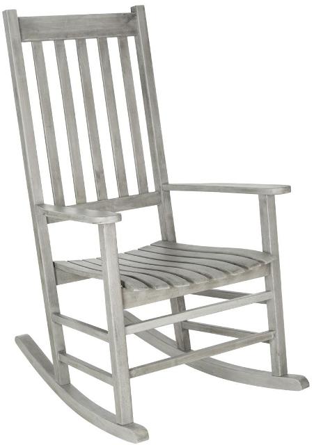 Picture of Safavieh PAT7002B Shasta Rocking Chair&#44; Grey Wash - 40.6 x 39.4 x 26 in.
