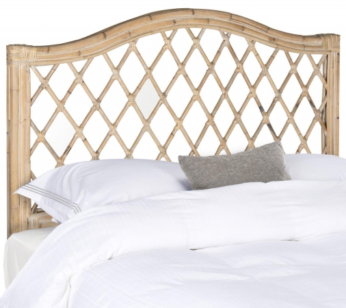 Picture of Safavieh SEA8031C-Q Gabrielle Queen Size Headboard&#44; White Washed - 55.1 x 3 x 61.4 in.