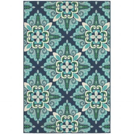 Oriental Weavers Meridian 2206B 8' Round Round - Blue/ Green-Polypropylene