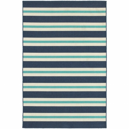 Oriental Weavers Meridian 5701B 8' Round  Round - Blue/ Ivory-Polypropylene