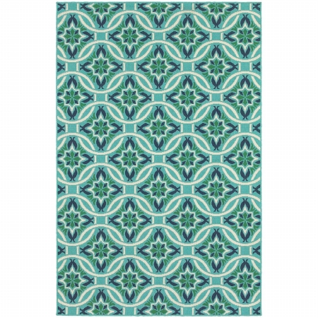 Oriental Weavers Meridian 5868L 8' Round Round - Blue/ Green-Polypropylene